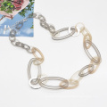 2021 trendy fashion wholesale grey transparent resin acrylic jewelry necklace